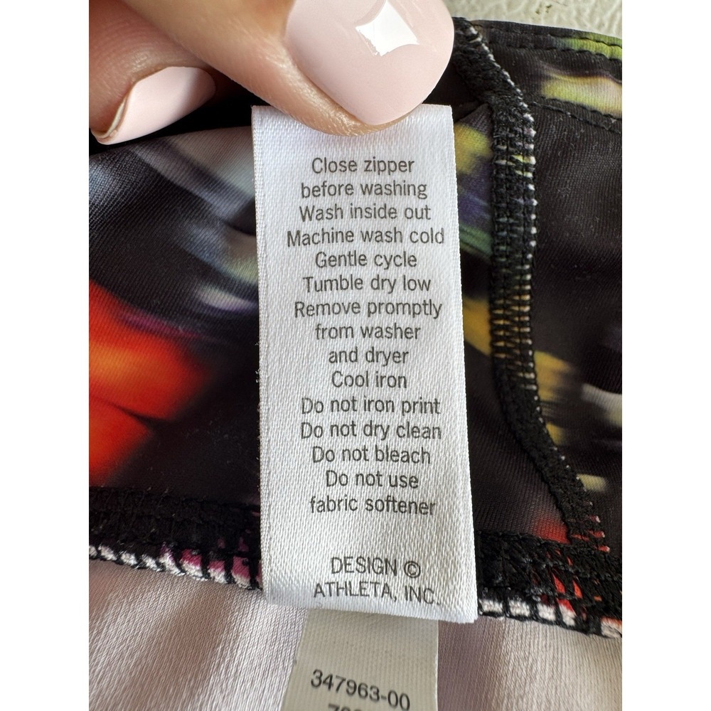 Athleta Womens Small Kaleidoscope Abstract Print Activewear Leggings Black Pink - Picture 10 of 12